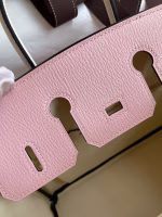 Hermes HSS Birkin 25 Bicolor Bag in Pink and Craie Chevre Mysore Leather - Image 4