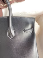 Hermes Birkin 25 Retourne Handmade Bag In Black Box Calfskin - Image 7