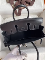 Hermes Birkin 25 Retourne Handmade Bag In Black Box Calfskin - Image 4