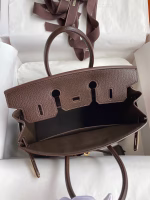 Hermes Birkin 25 Retourne Handmade Bag In Chocolat Chevre Mysore Leather - Image 3