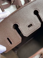 Hermes Birkin 25 Retourne Handmade Bag In Chocolat Chevre Mysore Leather - Image 4