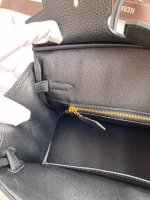 Hermes Birkin 25 Retourne Handmade Bag In Black Clemence Leather - Image 5