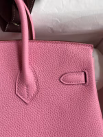 Hermes Birkin 25 Retourne Handmade Bag In Pink Clemence Leather - Image 2