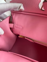 Hermes Birkin 25 Retourne Handmade Bag In Pink Clemence Leather - Image 6