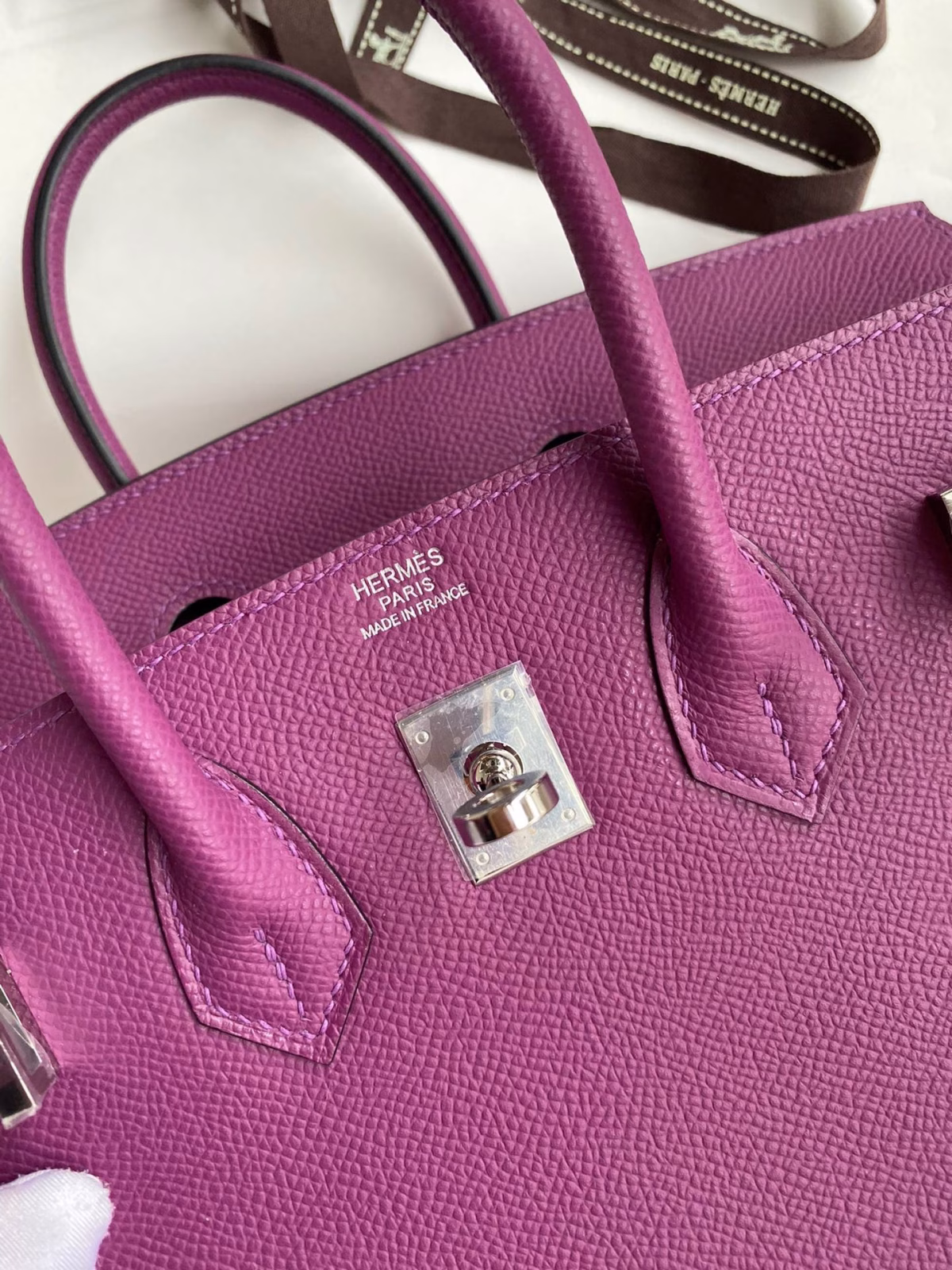 Hermes Birkin 25 Retourne Handmade Bag In Anemone Epsom Calfskin - Image 2
