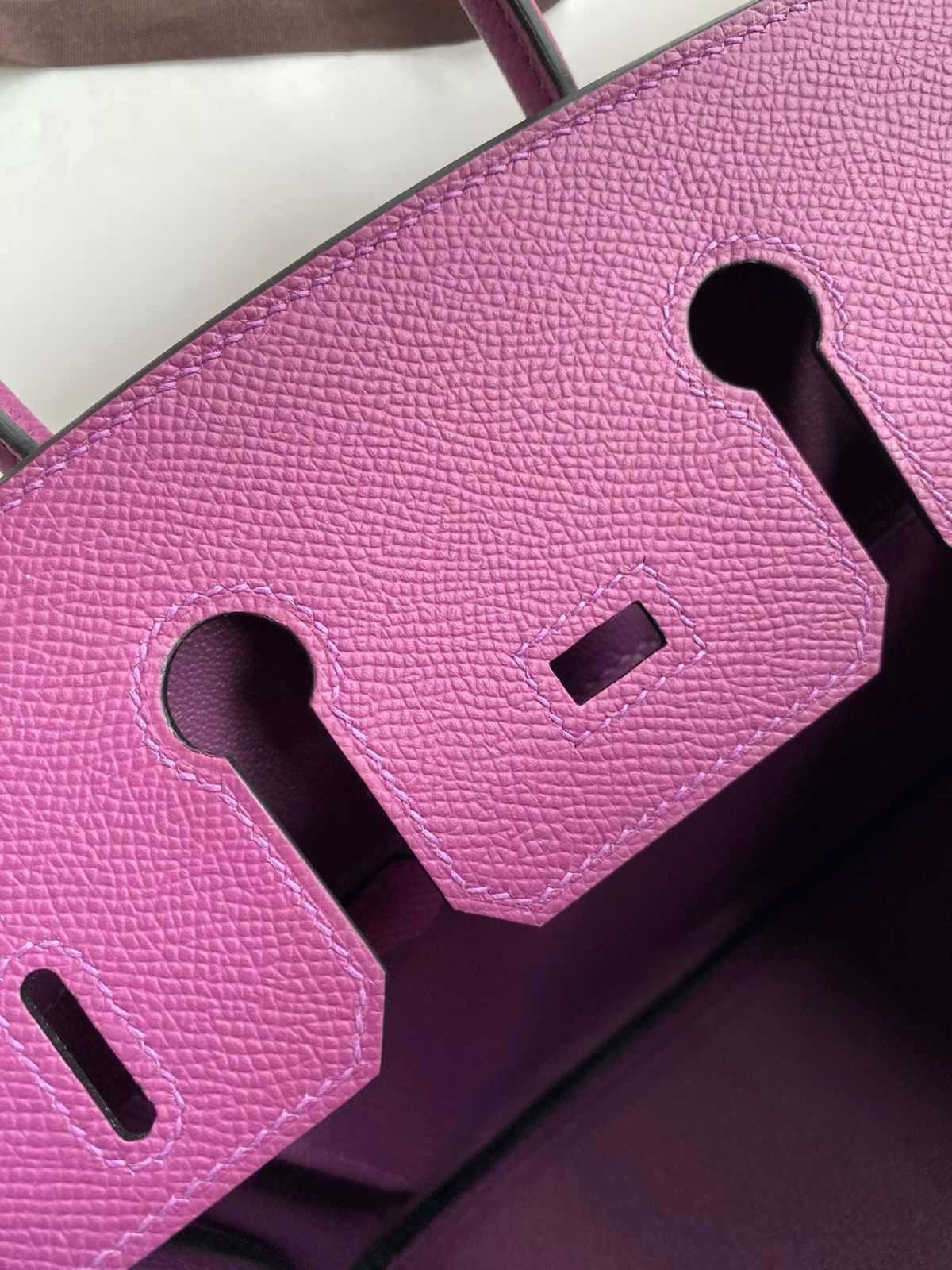 Hermes Birkin 25 Retourne Handmade Bag In Anemone Epsom Calfskin - Image 5