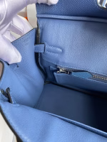 Hermes Birkin 25 Retourne Handmade Bag In Blue Agate Epsom Calfskin - Image 5