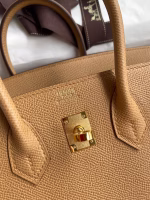 Hermes Birkin 25 Retourne Handmade Bag In Biscuit Epsom Calfskin - Image 2