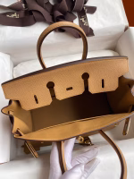 Hermes Birkin 25 Retourne Handmade Bag In Biscuit Epsom Calfskin - Image 3