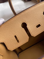 Hermes Birkin 25 Retourne Handmade Bag In Biscuit Epsom Calfskin - Image 4