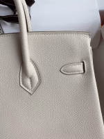 Hermes Birkin 25 Retourne Handmade Bag In Craie Epsom Calfskin - Image 8