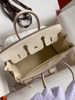 Hermes Birkin 25 Retourne Handmade Bag In Craie Epsom Calfskin - Image 2