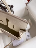 Hermes Birkin 25 Retourne Handmade Bag In Craie Epsom Calfskin - Image 4