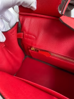 Hermes Birkin 25 Retourne Handmade Bag In Red Epsom Calfskin - Image 3