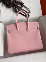Hermes Birkin 25 Retourne Handmade Bag In Rose Sakura Epsom Calfskin - Image 6
