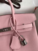 Hermes Birkin 25 Retourne Handmade Bag In Rose Sakura Epsom Calfskin - Image 7