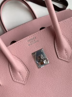 Hermes Birkin 25 Retourne Handmade Bag In Rose Sakura Epsom Calfskin - Image 3