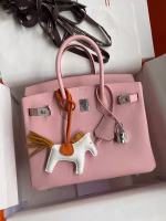Hermes Birkin 25 Retourne Handmade Bag In Rose Sakura Epsom Calfskin - Image 5