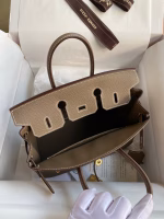 Hermes Birkin 25 Retourne Handmade Bag In Taupe Epsom Calfskin - Image 2