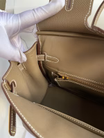 Hermes Birkin 25 Retourne Handmade Bag In Taupe Epsom Calfskin - Image 3
