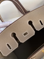 Hermes Birkin 25 Retourne Handmade Bag In Taupe Epsom Calfskin - Image 4