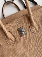Hermes Birkin 25 Retourne Handmade Bag In Beige Lizard Leather - Image 3
