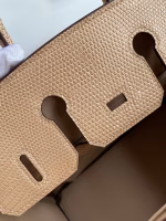Hermes Birkin 25 Retourne Handmade Bag In Beige Lizard Leather - Image 5