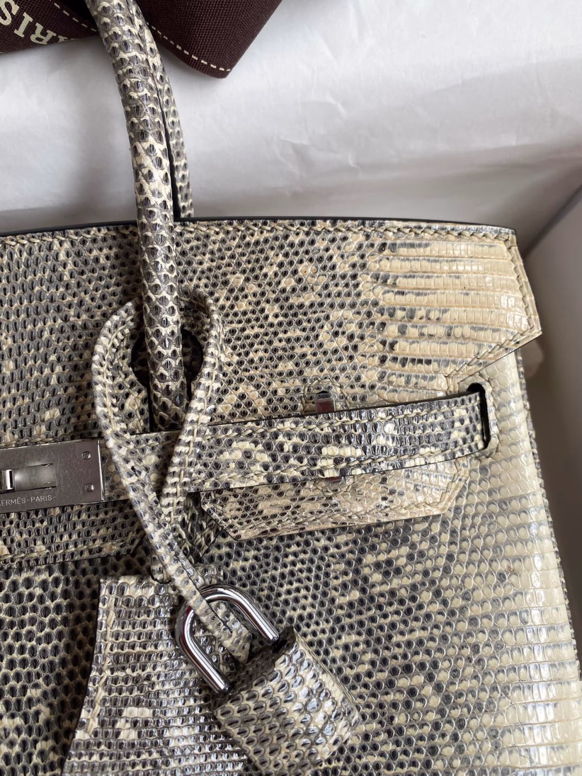 Hermes Birkin 25 Retourne Handmade Bag In Ombre Lizard Leather - Image 7