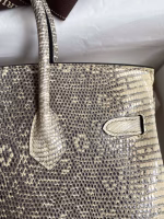 Hermes Birkin 25 Retourne Handmade Bag In Ombre Lizard Leather - Image 8