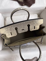 Hermes Birkin 25 Retourne Handmade Bag In Ombre Lizard Leather - Image 3