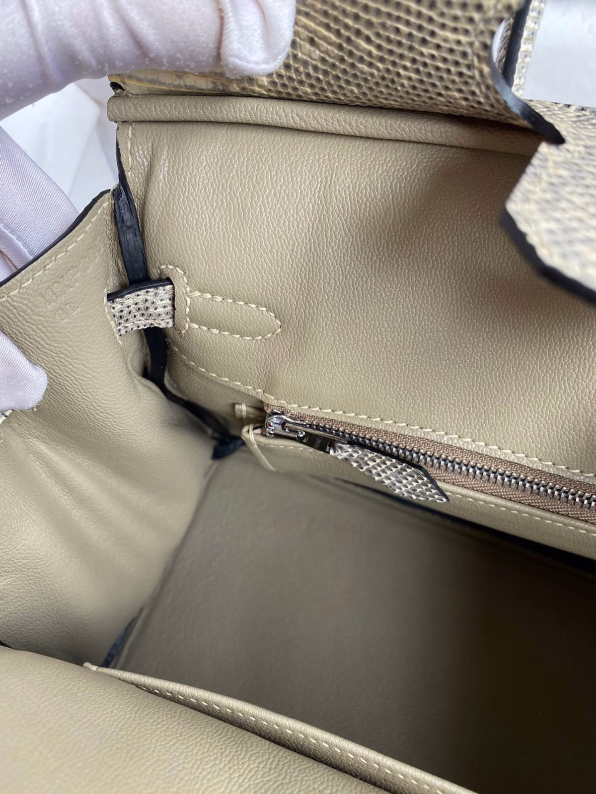 Hermes Birkin 25 Retourne Handmade Bag In Ombre Lizard Leather - Image 5
