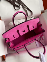 Hermes Birkin 25 Retourne Handmade Bag In Pink Lizard Leather - Image 3