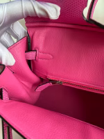 Hermes Birkin 25 Retourne Handmade Bag In Pink Lizard Leather - Image 5
