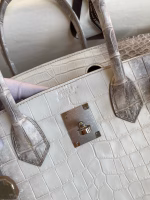 Hermes Birkin 25 Retourne Bag In Himalaya Niloticus Crocodile Skin - Image 2