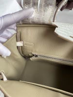 Hermes Birkin 25 Diamond Bag In Himalaya Niloticus Crocodile Skin - Image 5