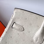 Hermes Birkin 25 Retourne Handmade Bag In Beton Ostrich Leather - Image 2