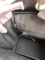 Hermes Birkin 25 Retourne Handmade Bag In Black Ostrich Leather - Image 4