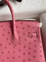 Hermes Birkin 25 Retourne Handmade Bag In Pink Ostrich Leather - Image 2