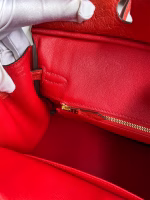 Hermes Birkin 25 Retourne Handmade Bag In Red Ostrich Leather - Image 9