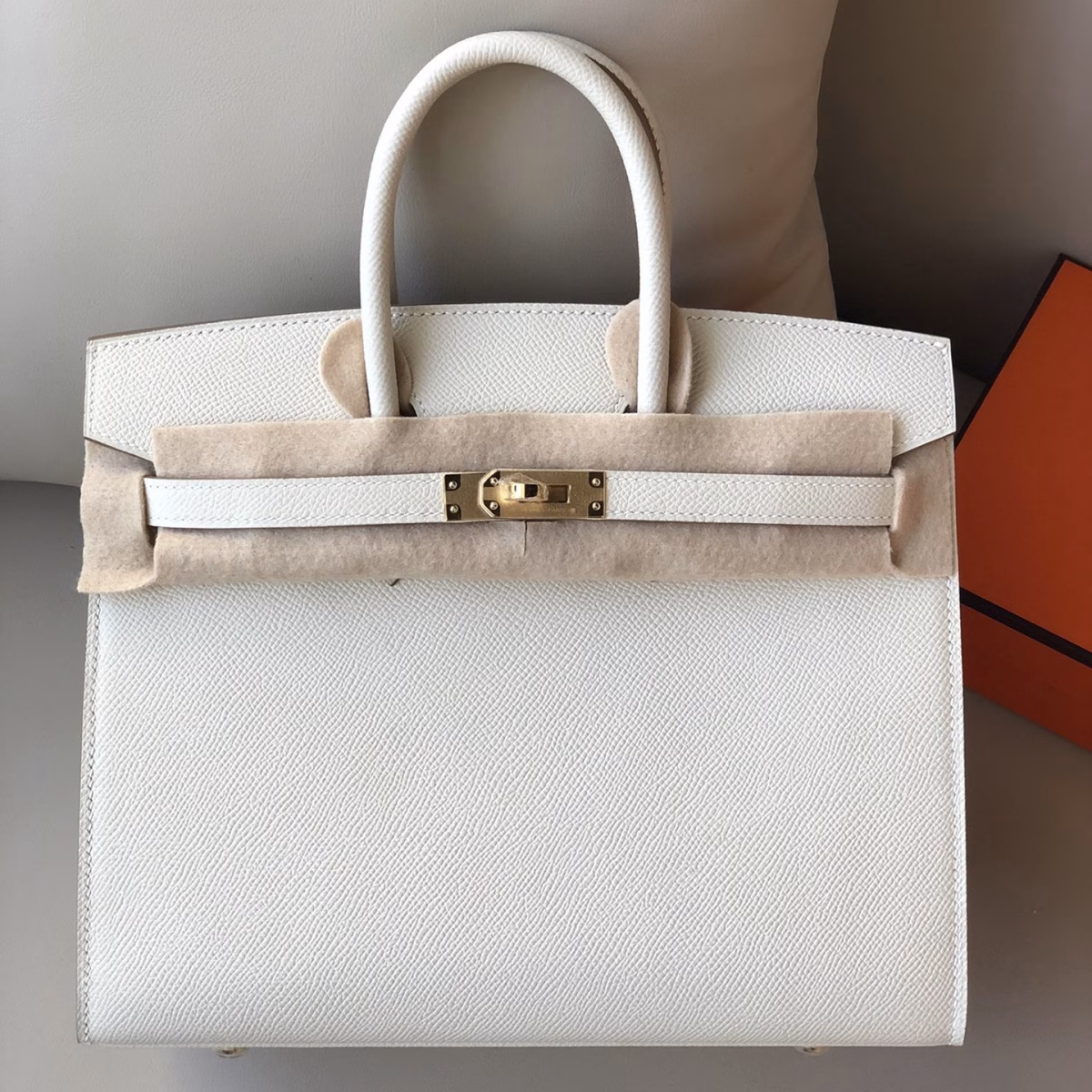 Hermes Birkin 25 Sellier Handmade Bag In Craie Epsom Calfskin - Image 1