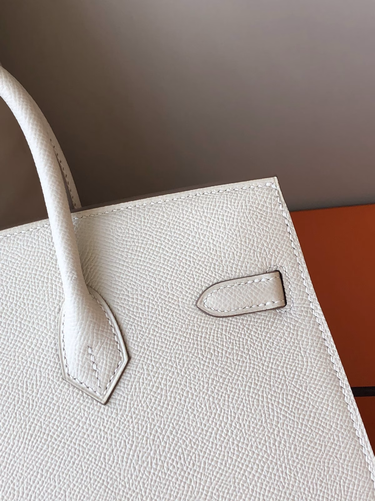 Hermes Birkin 25 Sellier Handmade Bag In Craie Epsom Calfskin - Image 3