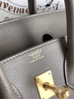 Hermes Birkin 25 Sellier Handmade Bag In Etain Epsom Calfskin - Image 6