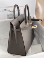 Hermes Birkin 25 Sellier Handmade Bag In Etain Epsom Calfskin - Image 2