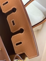 Hermes Birkin 25 Sellier Handmade Bag In Gold Epsom Calfskin - Image 2