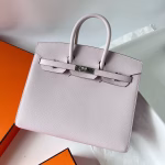 Hermes Birkin 25 Sellier Handmade Bag In Mauve Pale Epsom Calfskin - Image 7