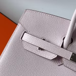 Hermes Birkin 25 Sellier Handmade Bag In Mauve Pale Epsom Calfskin - Image 4