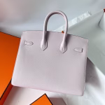 Hermes Birkin 25 Sellier Handmade Bag In Mauve Pale Epsom Calfskin - Image 2