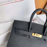 Hermes Birkin 25 Sellier Handmade Bag In Black Epsom Calfskin - Image 6