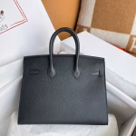 Hermes Birkin 25 Sellier Handmade Bag In Black Epsom Calfskin - Image 3