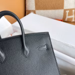 Hermes Birkin 25 Sellier Handmade Bag In Black Epsom Calfskin - Image 4